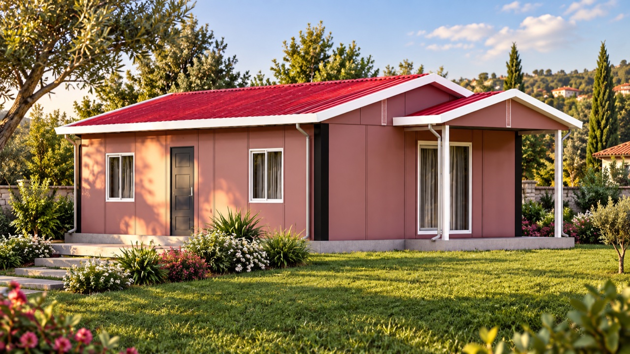 AKHOME verandalı 2+1 prefabrik ev